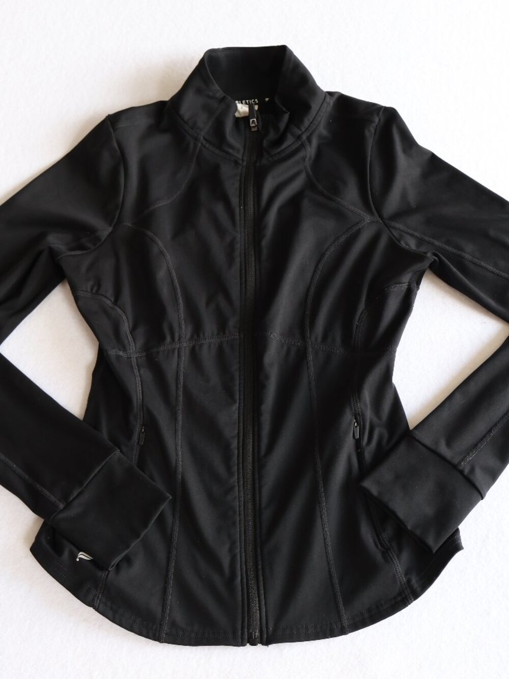 Fabletics Athletic Jacket Womens Small Black Full Zip Running Training